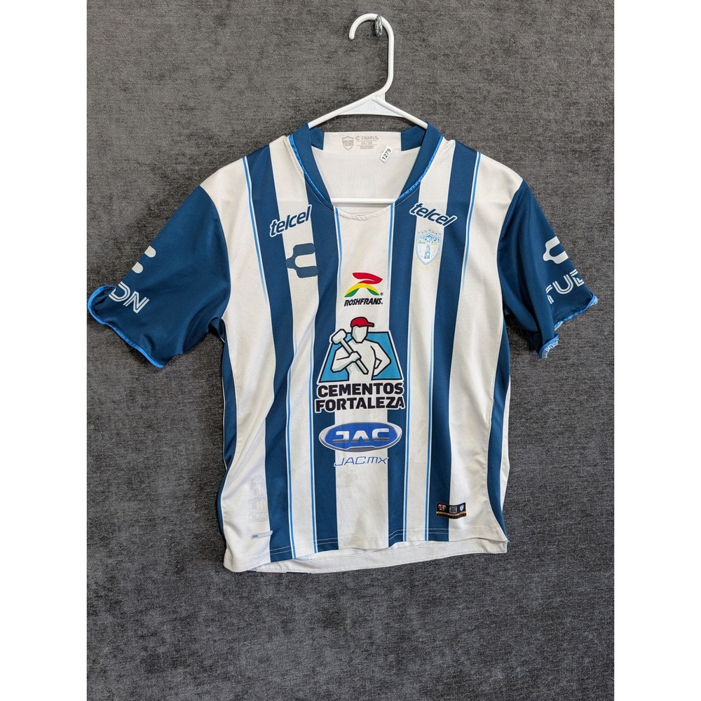 Charly Club de Futbol Pachuca Jersey Blue White Striped Liga MX Soccer Mens S 2